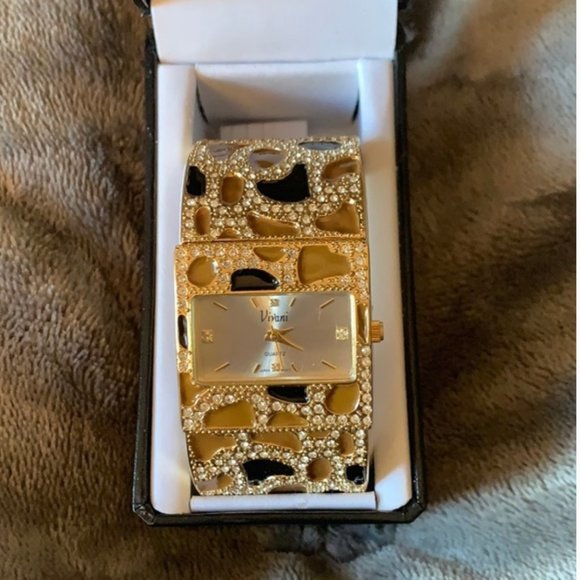 Watch Vivani Gold crystal leopard bracelet main image 2